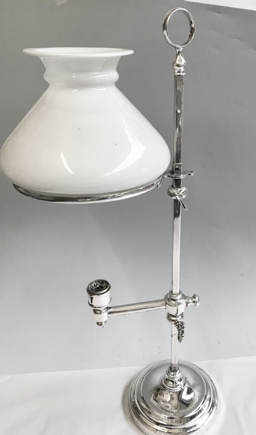ANTIQUE SILVER PLATED STUDENT LAMP C1900 - ADDITIONAL PHOTO 7