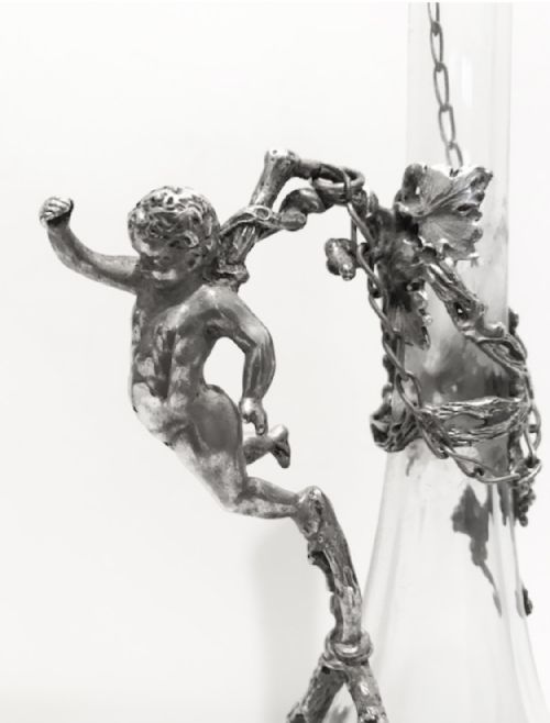 SILVER PLATED GLASS CLARET JUG C1880 - ADDITIONAL PHOTO 1