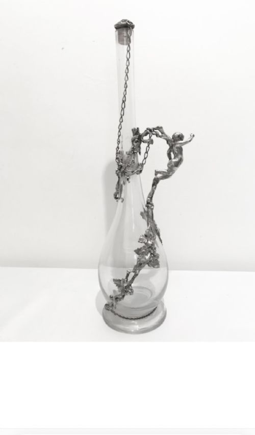 SILVER PLATED GLASS CLARET JUG C1880 - ADDITIONAL PHOTO 2