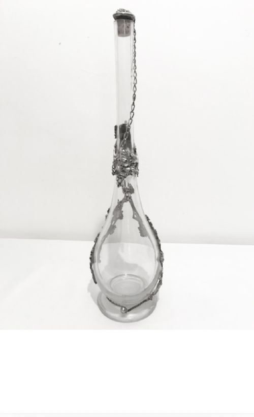 SILVER PLATED GLASS CLARET JUG C1880 - ADDITIONAL PHOTO 3