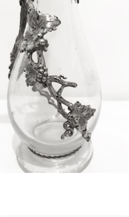 SILVER PLATED GLASS CLARET JUG C1880 - ADDITIONAL PHOTO 4