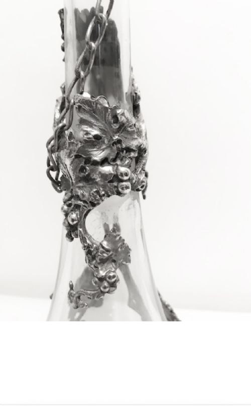 SILVER PLATED GLASS CLARET JUG C1880 - ADDITIONAL PHOTO 5