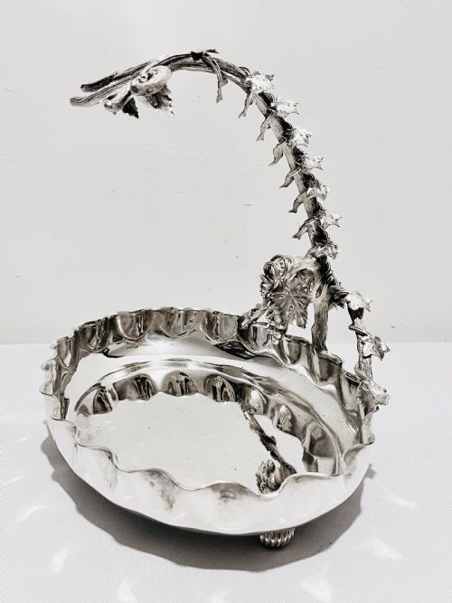 ANTIQUE SILVER PLATED GRAPES STAND BY MAPPIN WEBB C1880 - ADDITIONAL PHOTO 4