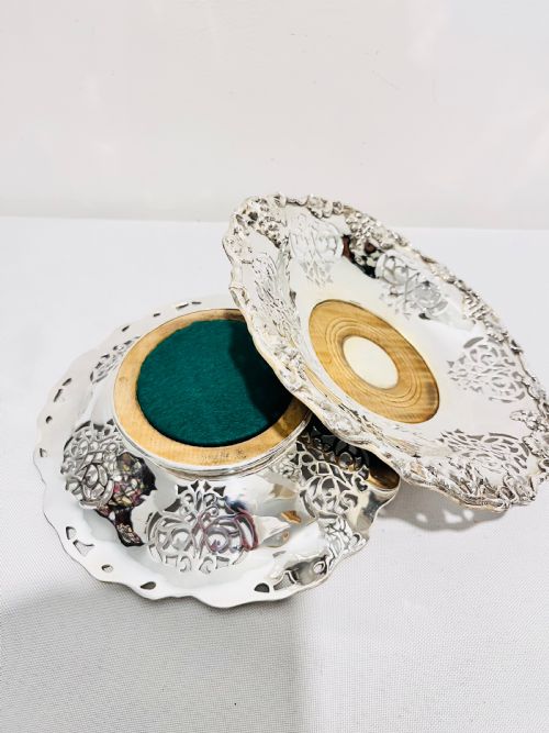 ANTIQUE SILVER PLATED PAIR WINE OR DECANTER COASTERS C1880 - ADDITIONAL PHOTO 4