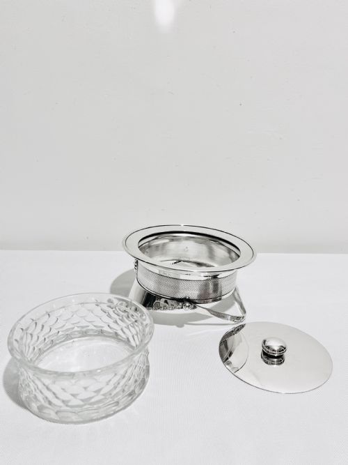 NOVELTY SILVER PLATED MILITARY CAP JAM OR PRESERVE DISH C1920 - ADDITIONAL PHOTO 4