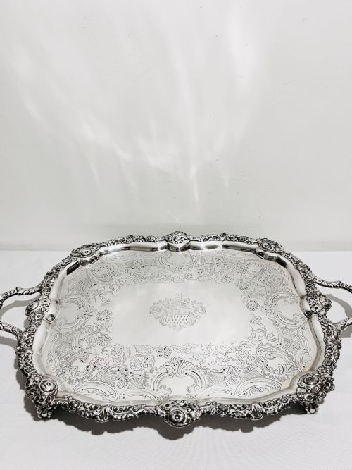 OLD SHEFFIELD SILVER PLATE TRAY C1830 - ADDITIONAL PHOTO 1