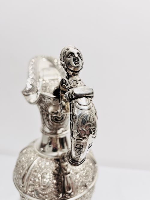 ANTIQUE SILVER PLATED RELIEF CLARET JUG BY JAMES DIXON SONS C1880 - ADDITIONAL PHOTO 2