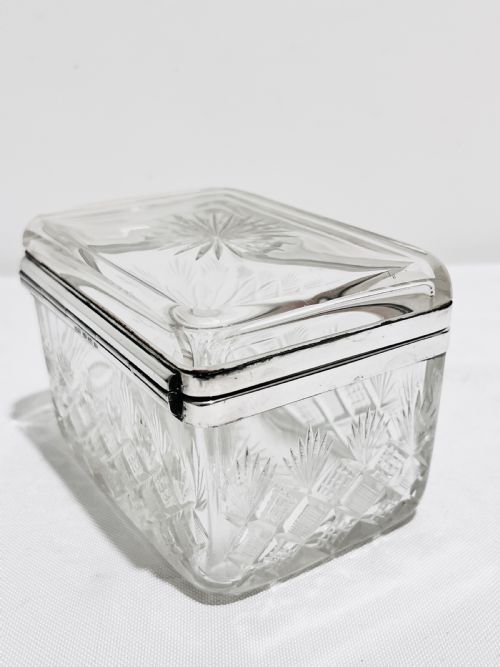 HANDSOME GLASS SILVER PLATED BOX BY WMF C1900 - ADDITIONAL PHOTO 4