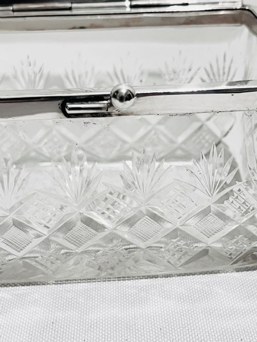 HANDSOME GLASS SILVER PLATED BOX BY WMF C1900 - ADDITIONAL PHOTO 5