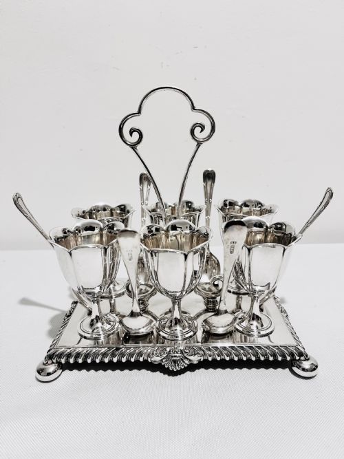 antique silver plated egg cruet by james dixon sons c1880 - CATEGORY: ANTIQUE SILVER - DATED 1880