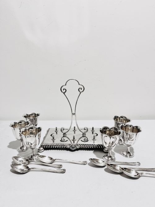 ANTIQUE SILVER PLATED EGG CRUET BY JAMES DIXON SONS C1880 - ADDITIONAL PHOTO 1