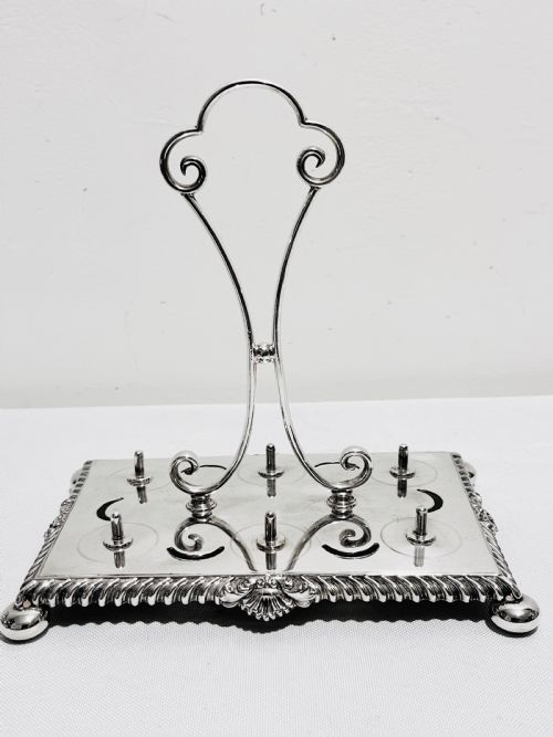 ANTIQUE SILVER PLATED EGG CRUET BY JAMES DIXON SONS C1880 - ADDITIONAL PHOTO 3