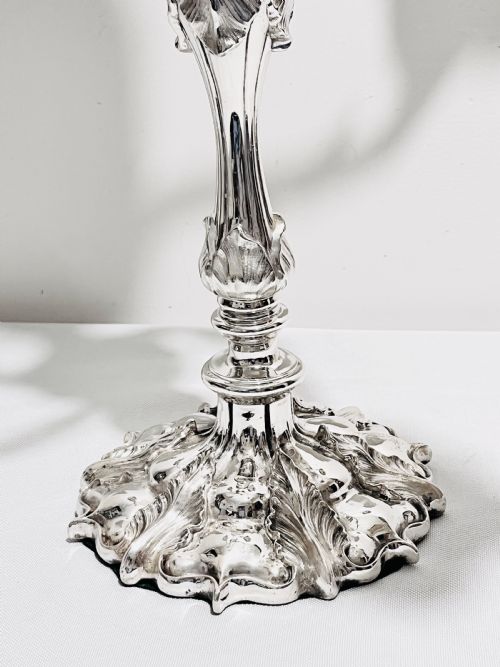 ELKINGTON COMPANY CAST SILVER PLATED 5 LIGHT CANDELABRA C1880 - ADDITIONAL PHOTO 1