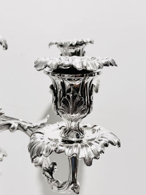 ELKINGTON COMPANY CAST SILVER PLATED 5 LIGHT CANDELABRA C1880 - ADDITIONAL PHOTO 2