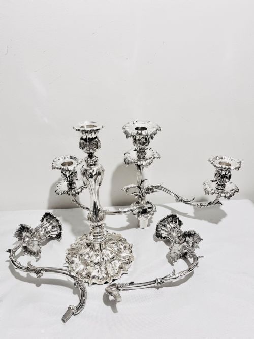 ELKINGTON COMPANY CAST SILVER PLATED 5 LIGHT CANDELABRA C1880 - ADDITIONAL PHOTO 5