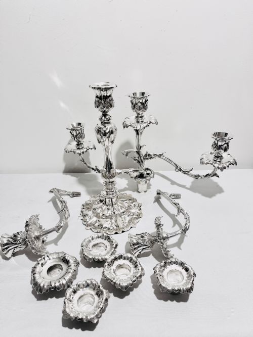 ELKINGTON COMPANY CAST SILVER PLATED 5 LIGHT CANDELABRA C1880 - ADDITIONAL PHOTO 7