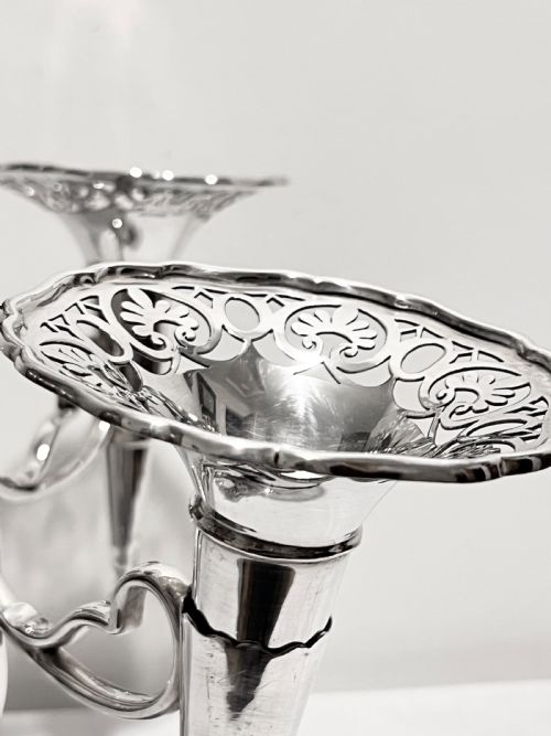 ANTIQUE SILVER PLATED EPERGNE C1910 BY GEORGE WISH OF SHEFFIELD - ADDITIONAL PHOTO 1