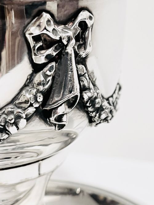 ANTIQUE SILVER PLATED TABLE LAMP GERMAN MADE C1880 - ADDITIONAL PHOTO 1