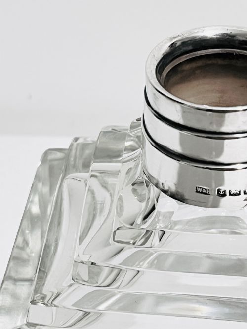 ART DECO DECANTER SILVER HALLMARKED BIRMINGHAM 1937 - ADDITIONAL PHOTO 3