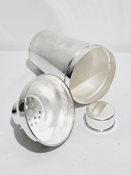 SILVER PLATED COCKTAIL SHAKER C1940 BY PH VOGEL - ADDITIONAL PHOTO 3