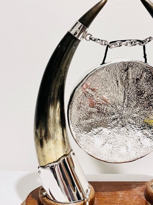 ANTIQUE SILVER PLATED DINNER GONG C1880 - ADDITIONAL PHOTO 3