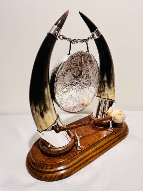 ANTIQUE SILVER PLATED DINNER GONG C1880 - ADDITIONAL PHOTO 6