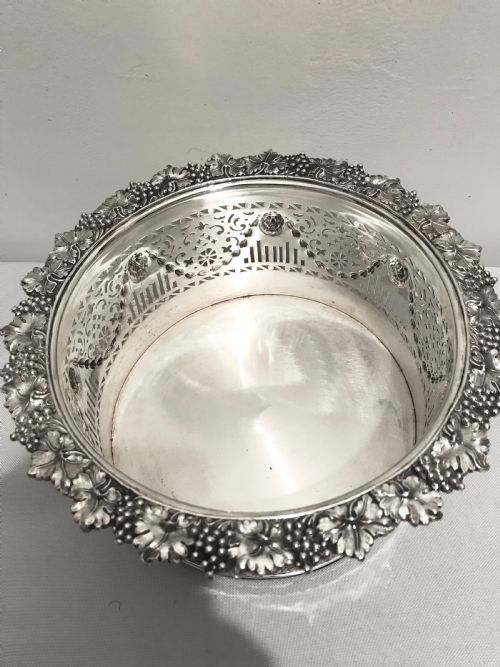 LARGE ANTIQUE SILVER PLATED MULTIPLE BOTTLE HOLDER OR PLANTER C1880 - ADDITIONAL PHOTO 3