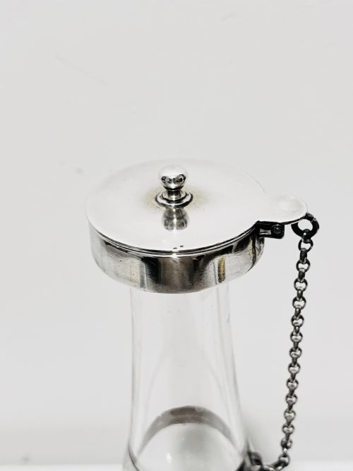 MARTIN HALL CO ANTIQUE GLASS AND SILVER PLATED CLARET OR LIQUOR DECANTER - ADDITIONAL PHOTO 1
