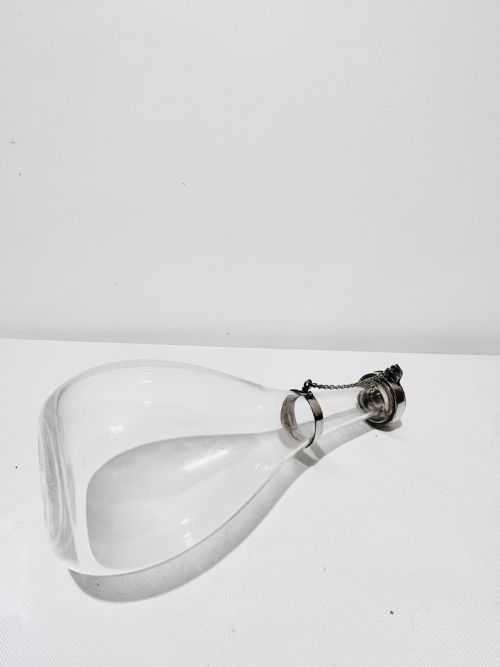 MARTIN HALL CO ANTIQUE GLASS AND SILVER PLATED CLARET OR LIQUOR DECANTER - ADDITIONAL PHOTO 5