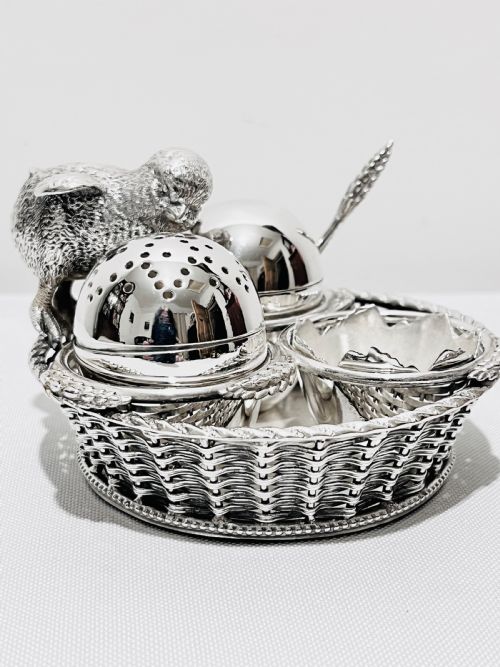 novelty silver plated cruet by mappin webb c1880 - CATEGORY: ANTIQUE SILVER - DATED 1880