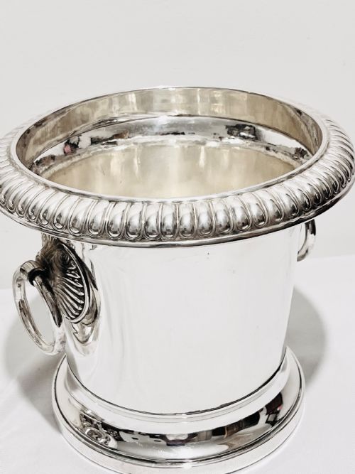 PAIR ANTIQUE SILVER PLATED WINE COOLERS C1880 - ADDITIONAL PHOTO 3