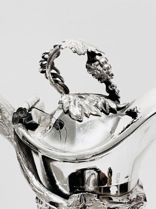 ANTIQUE C1880 SILVER PLATED AND CUT GLASS CLARET JUG - ADDITIONAL PHOTO 3