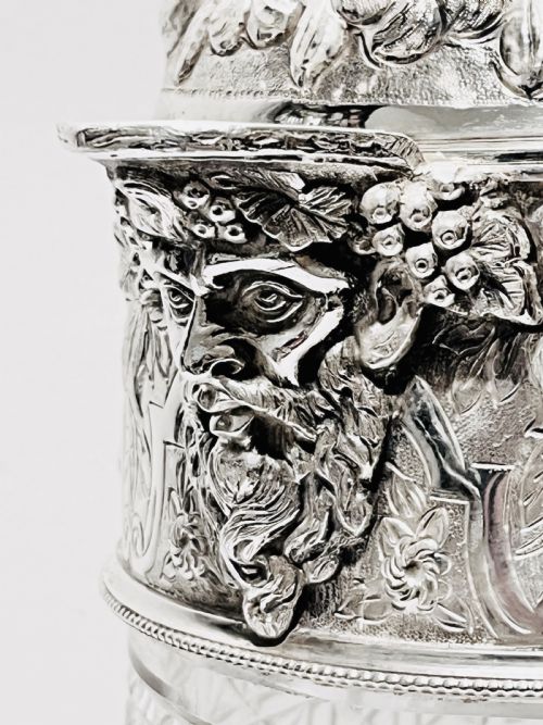 ANTIQUE SILVER PLATED AND CUT GLASS BEER OR LEMONADE JUG C1880 - ADDITIONAL PHOTO 2