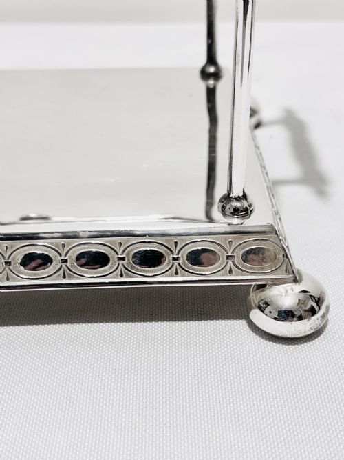 ANTIQUE C1880 SILVER PLATED AND CUT GLASS BISCUIT BOX - ADDITIONAL PHOTO 8