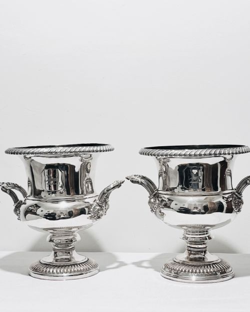 pair old sheffield silver plate wine coolers c1830 - CATEGORY: ANTIQUE SILVER - DATED 1800