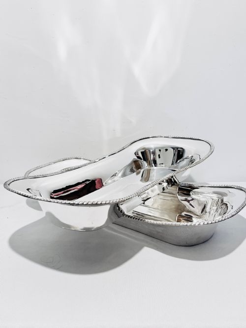 PAIR OF ANTIQUE SILVER PLATED KNIFE TRAYS C1880 - ADDITIONAL PHOTO 1