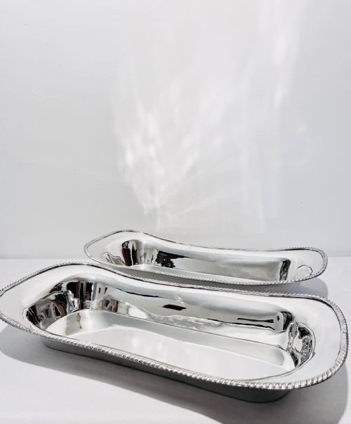 PAIR OF ANTIQUE SILVER PLATED KNIFE TRAYS C1880 - ADDITIONAL PHOTO 2