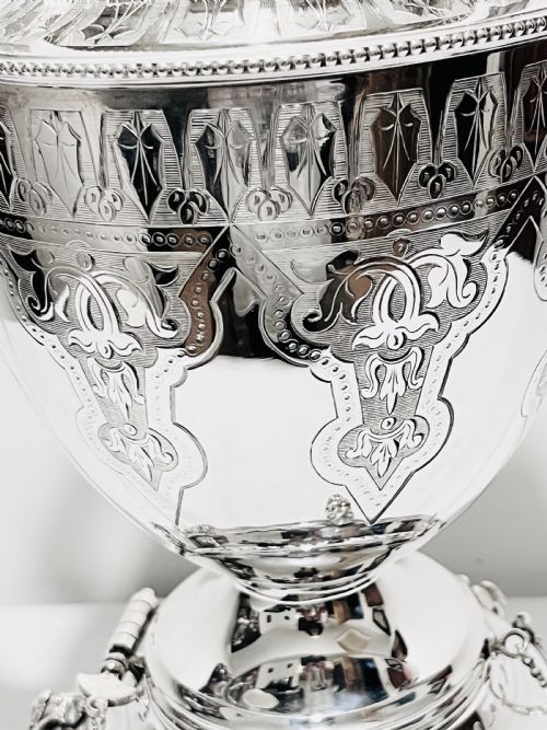 ANTIQUE SILVER PLATED TEA KETTLE ON STAND BY FREDERIK ELLIS TIM CO C1880 - ADDITIONAL PHOTO 3