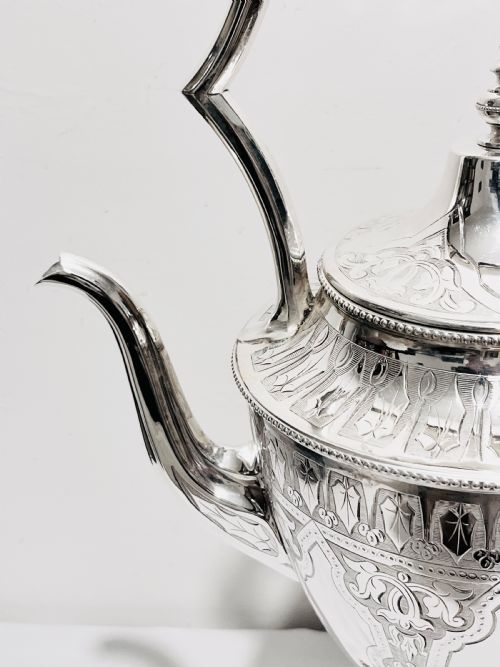 ANTIQUE SILVER PLATED TEA KETTLE ON STAND BY FREDERIK ELLIS TIM CO C1880 - ADDITIONAL PHOTO 6