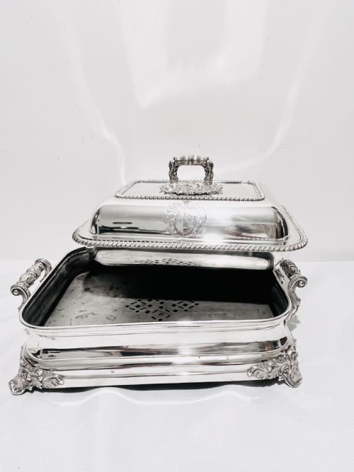 EXCEPTIONAL OLD SHEFFIELD SILVER PLATE ANTIQUE ENTREE DISH C1810 - ADDITIONAL PHOTO 4