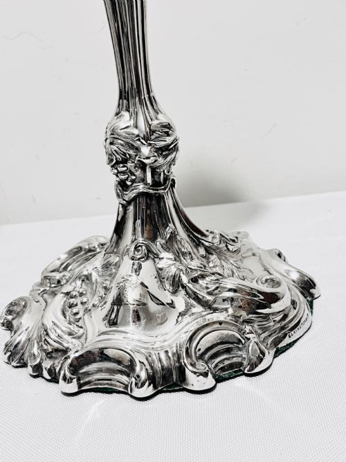 PAIR OF ANTIQUE SILVER PLATED CANDLESTICKS BY ELKINGTON COMPANY - ADDITIONAL PHOTO 1