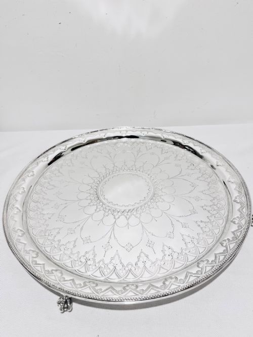 antique silver plated salver c1880 by whytock sons dundee scotland - CATEGORY: ANTIQUE SILVER - DATED 1880