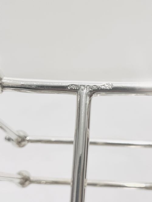 ANTIQUE SILVER PLATED GEOMETRIC TOAST RACK BY WILLIAM HUTTON SON C1890 - ADDITIONAL PHOTO 5