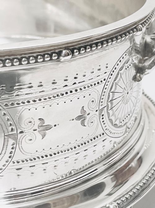 ANTIQUE SILVER PLATED SOUFFL DISH C1880 BY MACKAY CUNNINGHAM CO OF EDINBURGH - ADDITIONAL PHOTO 3