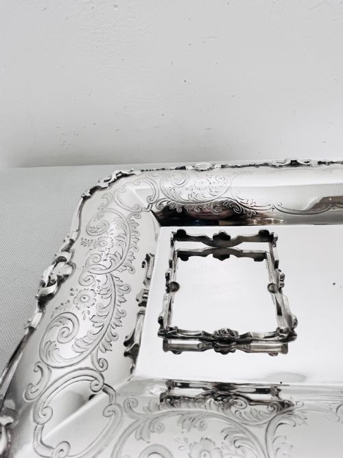 ANTIQUE SILVER PLATED INKSTAND BY WALKER HALL C1880 - ADDITIONAL PHOTO 4