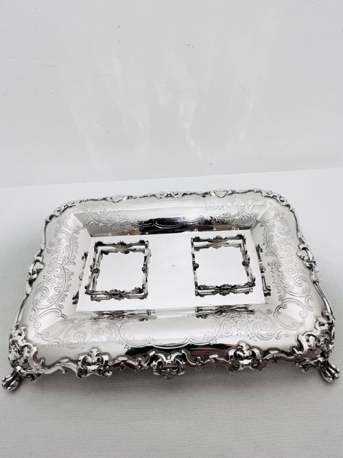 ANTIQUE SILVER PLATED INKSTAND BY WALKER HALL C1880 - ADDITIONAL PHOTO 7