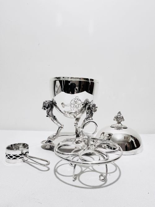 ANTIQUE SILVER PLATED EGG BOILER C1880 BY ATKIN BROTHERS - ADDITIONAL PHOTO 5