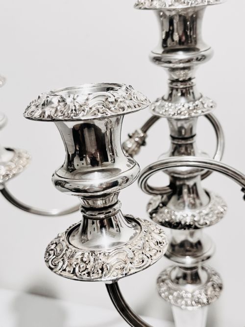 OLD SHEFFIELD SILVER PLATE PAIR CANDELABRA C1830 - ADDITIONAL PHOTO 3