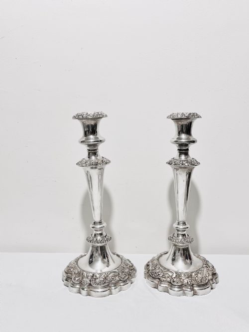 OLD SHEFFIELD SILVER PLATE PAIR CANDELABRA C1830 - ADDITIONAL PHOTO 6