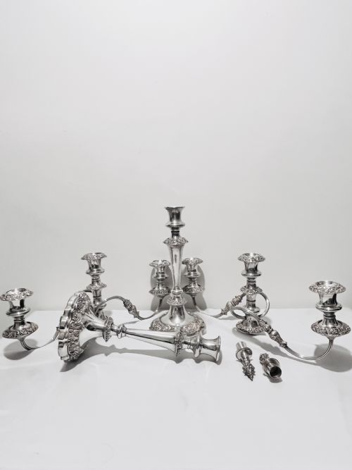 OLD SHEFFIELD SILVER PLATE PAIR CANDELABRA C1830 - ADDITIONAL PHOTO 7